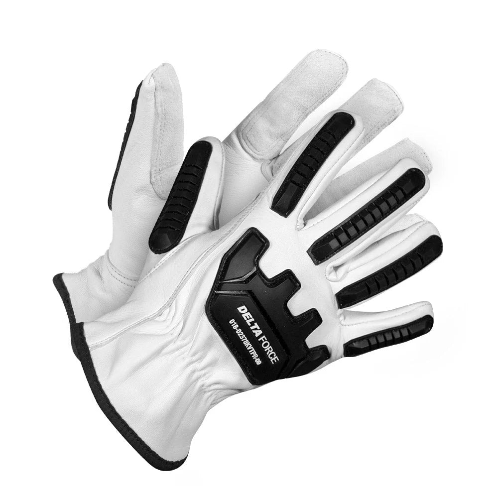 Delta Force Anti-Impact Goatskin Grain Para-Aramid Lined Leather Gloves ANSI Cut A7