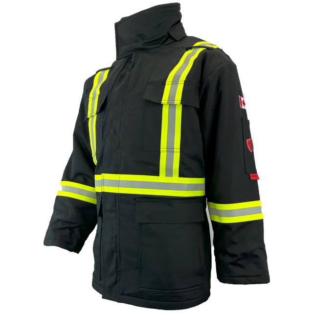 Atlas FR Winter Parka, 2" Solid Yellow Silver Striping