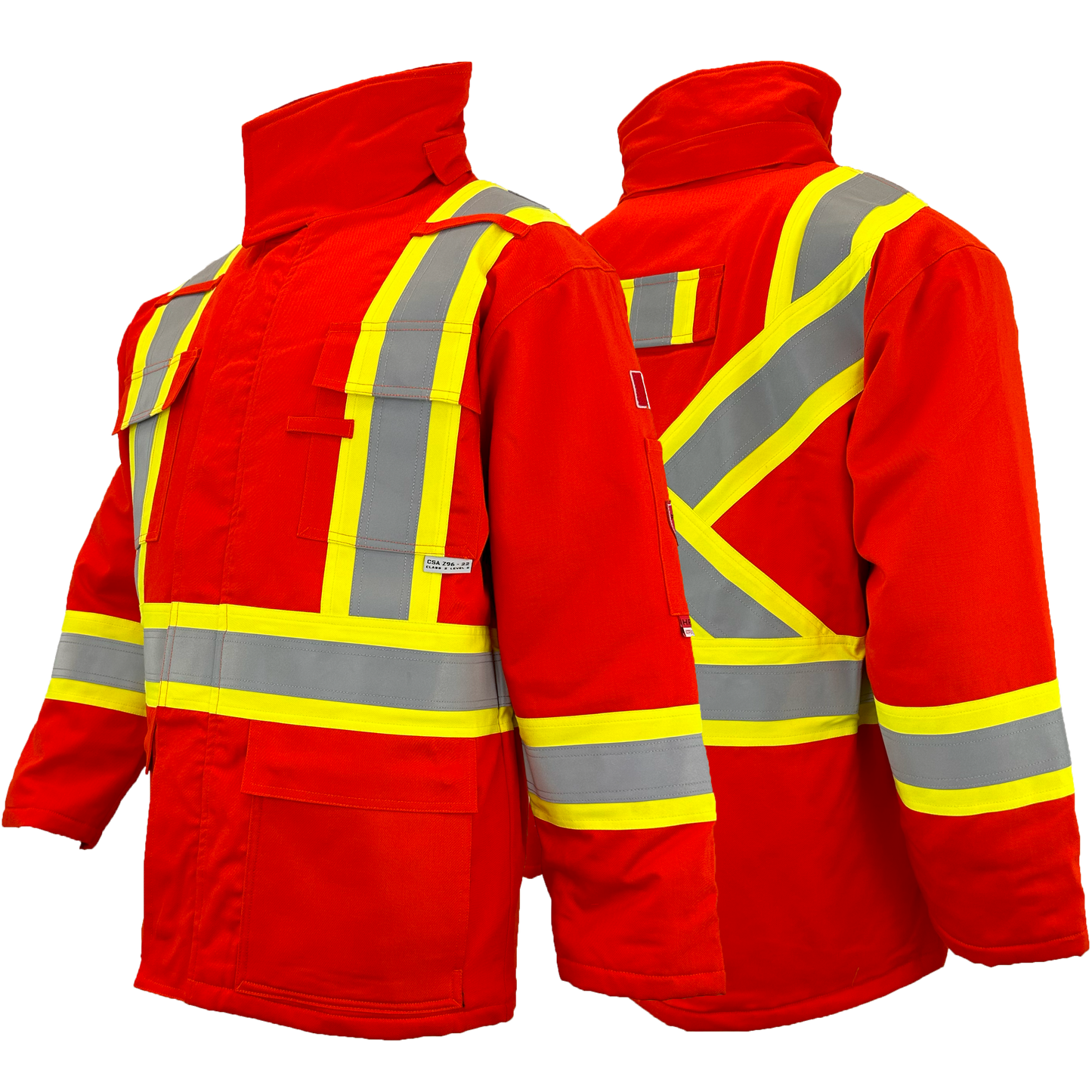 Atlas FR Winter Parkas, 4" Solid Yellow Silver Striping
