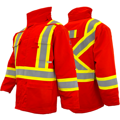 Atlas FR Winter Parkas, 4" Solid Yellow Silver Striping