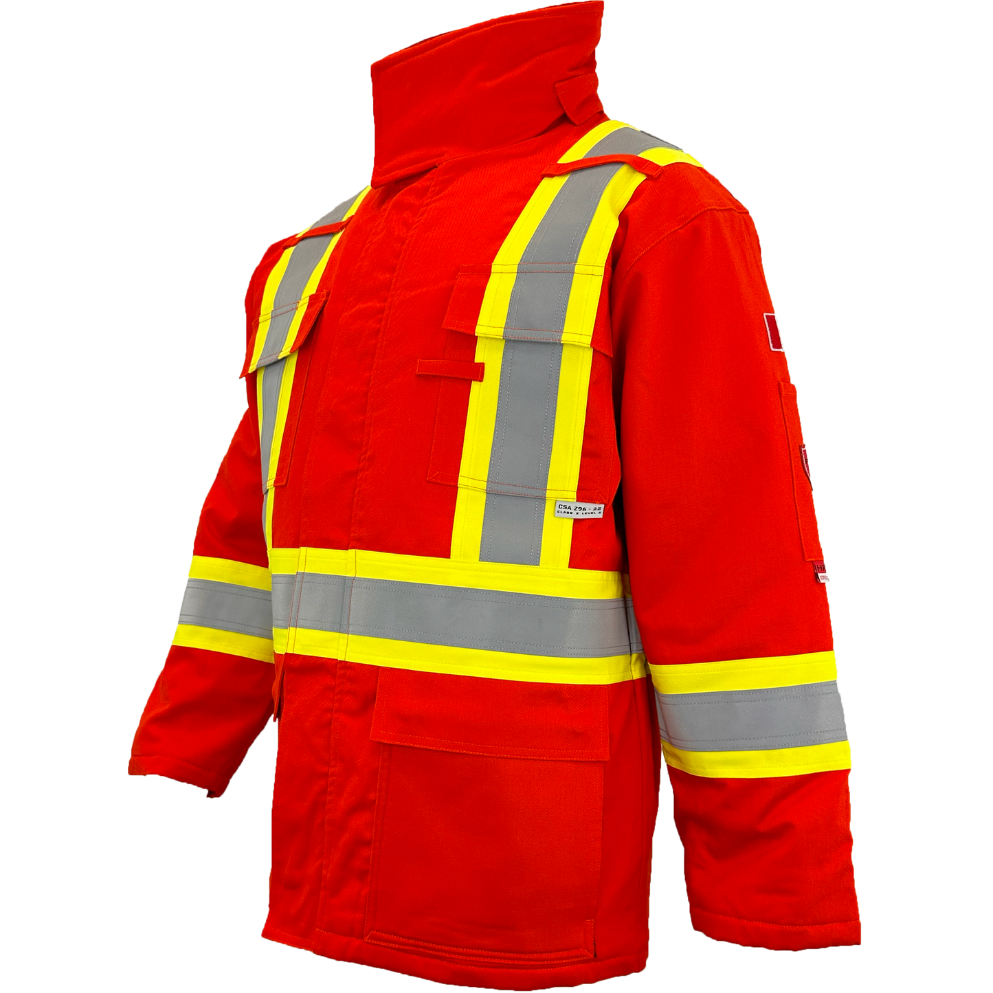 Atlas FR Winter Parkas, 4" Solid Yellow Silver Striping
