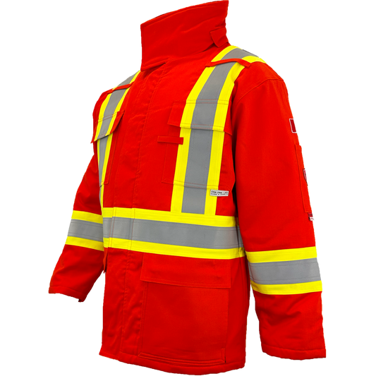 Atlas FR Winter Parkas, 4" Solid Yellow Silver Striping