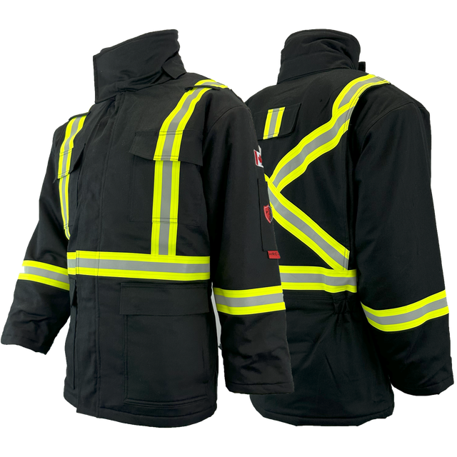 Atlas FR Winter Parka, 2" Solid Yellow Silver Striping
