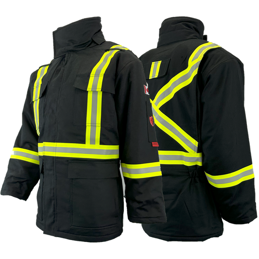 Atlas FR Winter Parka, 2" Solid Yellow Silver Striping