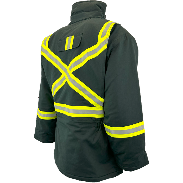 Atlas FR Winter Parka, 2" Solid Yellow Silver Striping