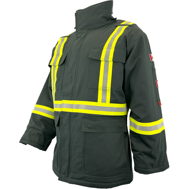 Atlas FR Winter Parka, 2" Solid Yellow Silver Striping
