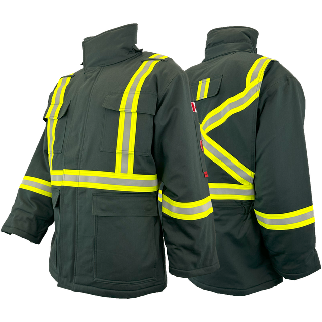Atlas FR Winter Parka, 2" Solid Yellow Silver Striping