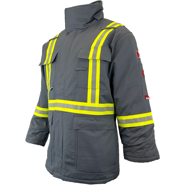 Atlas FR Winter Parka, 2" Solid Yellow Silver Striping