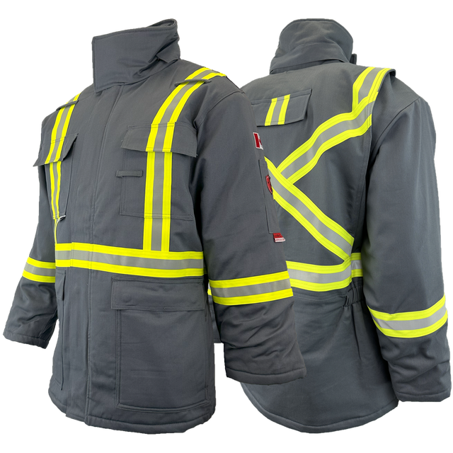 Atlas FR Winter Parka, 2" Solid Yellow Silver Striping