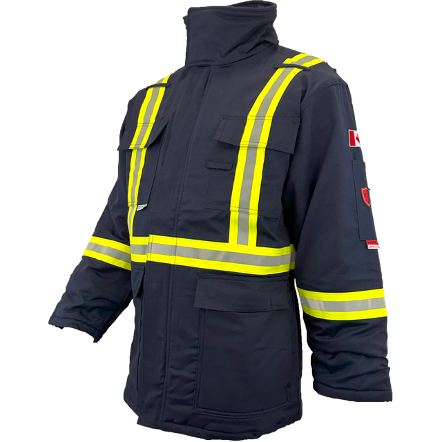 Atlas FR Winter Parka, 2" Solid Yellow Silver Striping