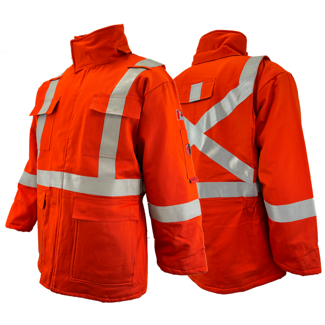 Atlas FR Winter Parka, 2" Solid Yellow Silver Striping