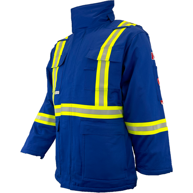 Atlas FR Winter Parka, 2" Solid Yellow Silver Striping