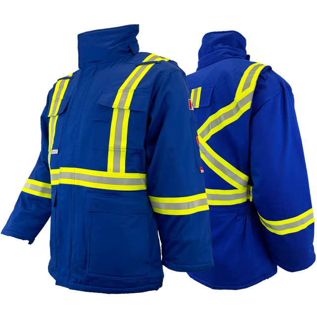 Atlas FR Winter Parka, 2" Solid Yellow Silver Striping