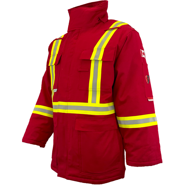 Atlas FR Winter Parka, 2" Solid Yellow Silver Striping