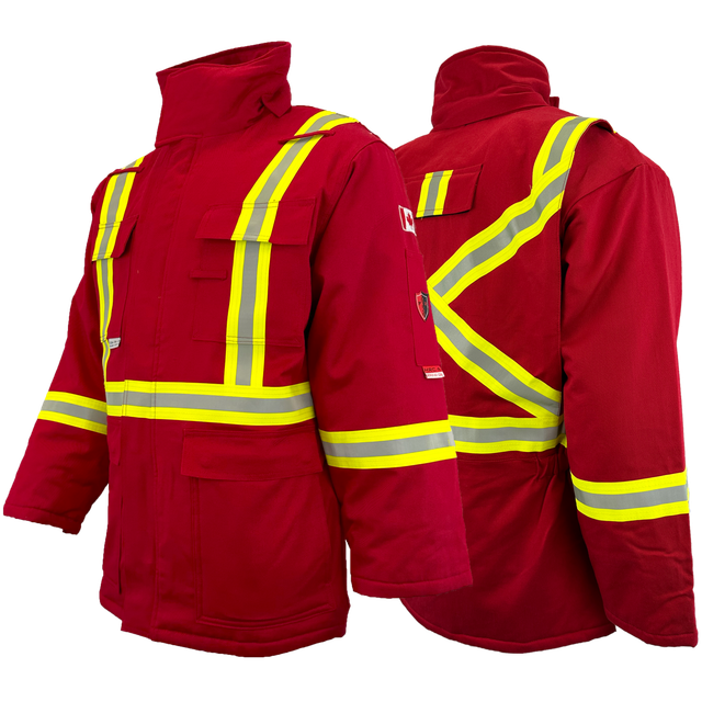 Atlas FR Winter Parka, 2" Solid Yellow Silver Striping