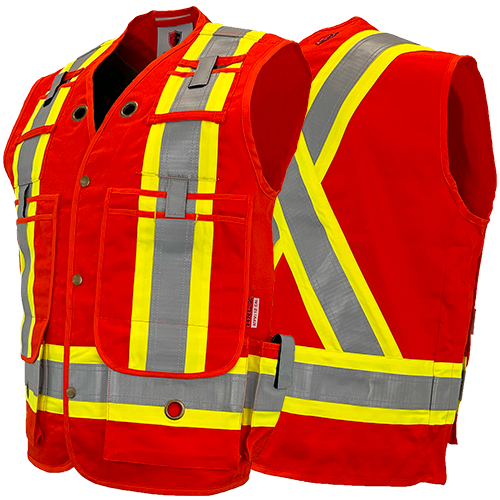 Atlas Guardian® FR/AR Surveyor Vests, 2" striping