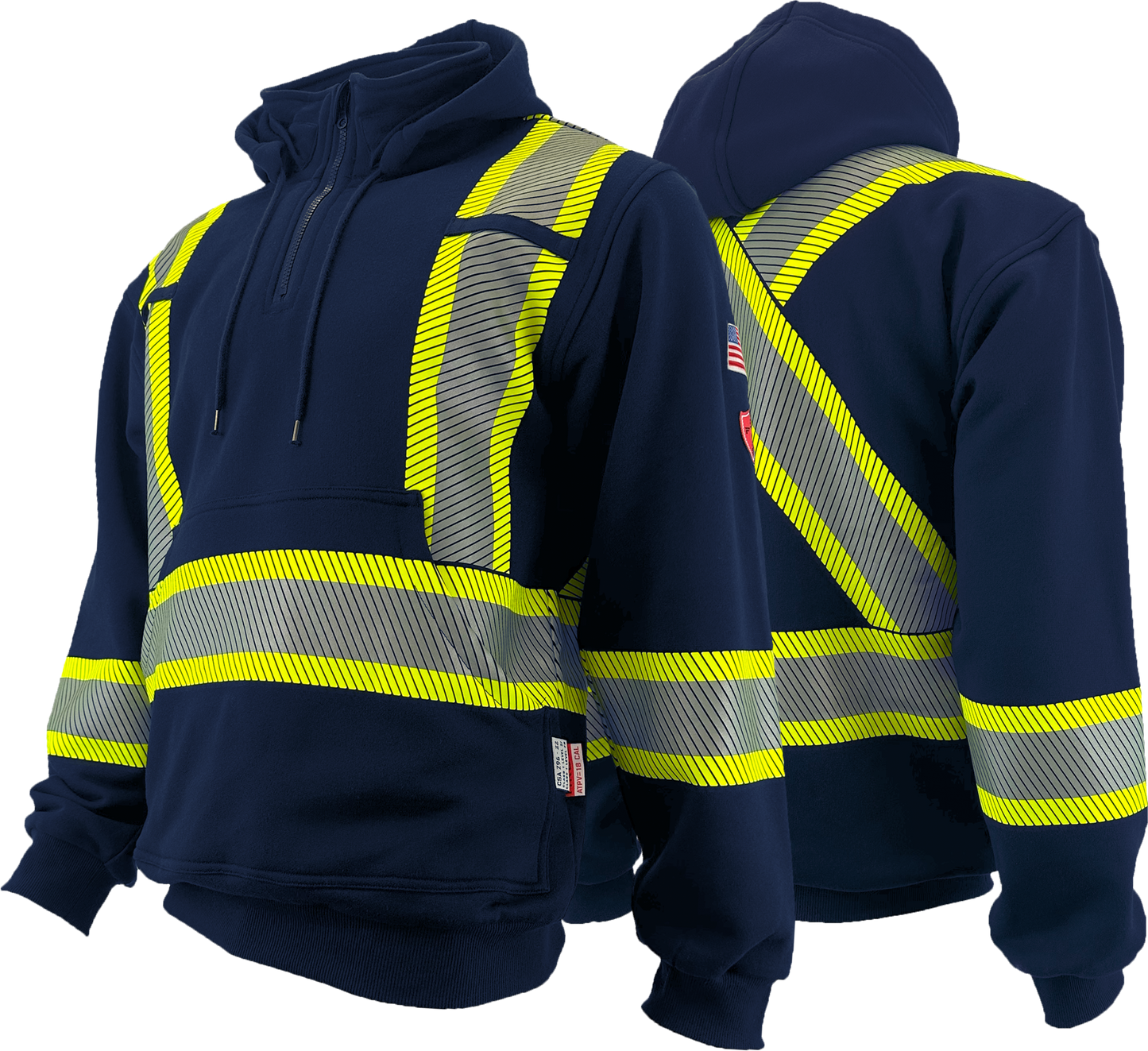 Atlas Guardian FR/AR Quarter zip Hoodie 4" striping