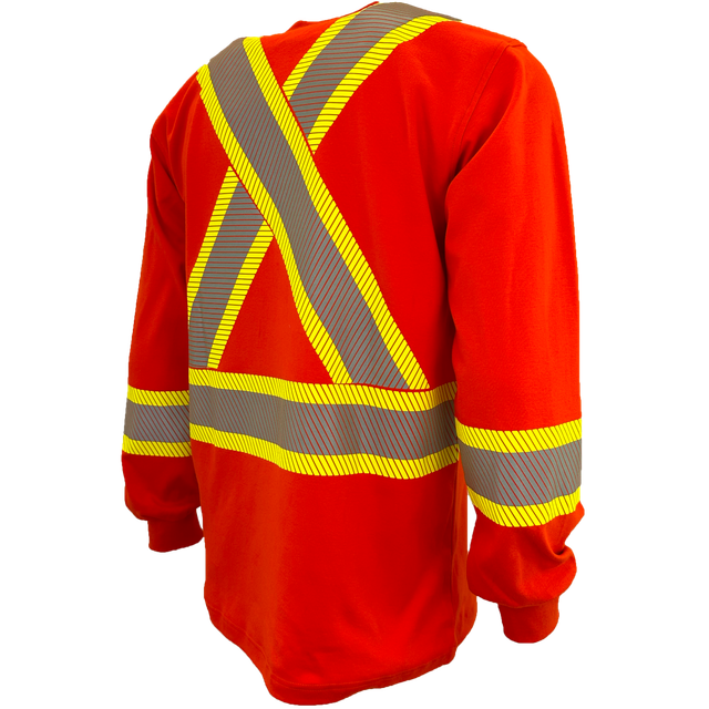Atlas Guardian FR/AR Hi Vis Henley Shirt, 4" striping