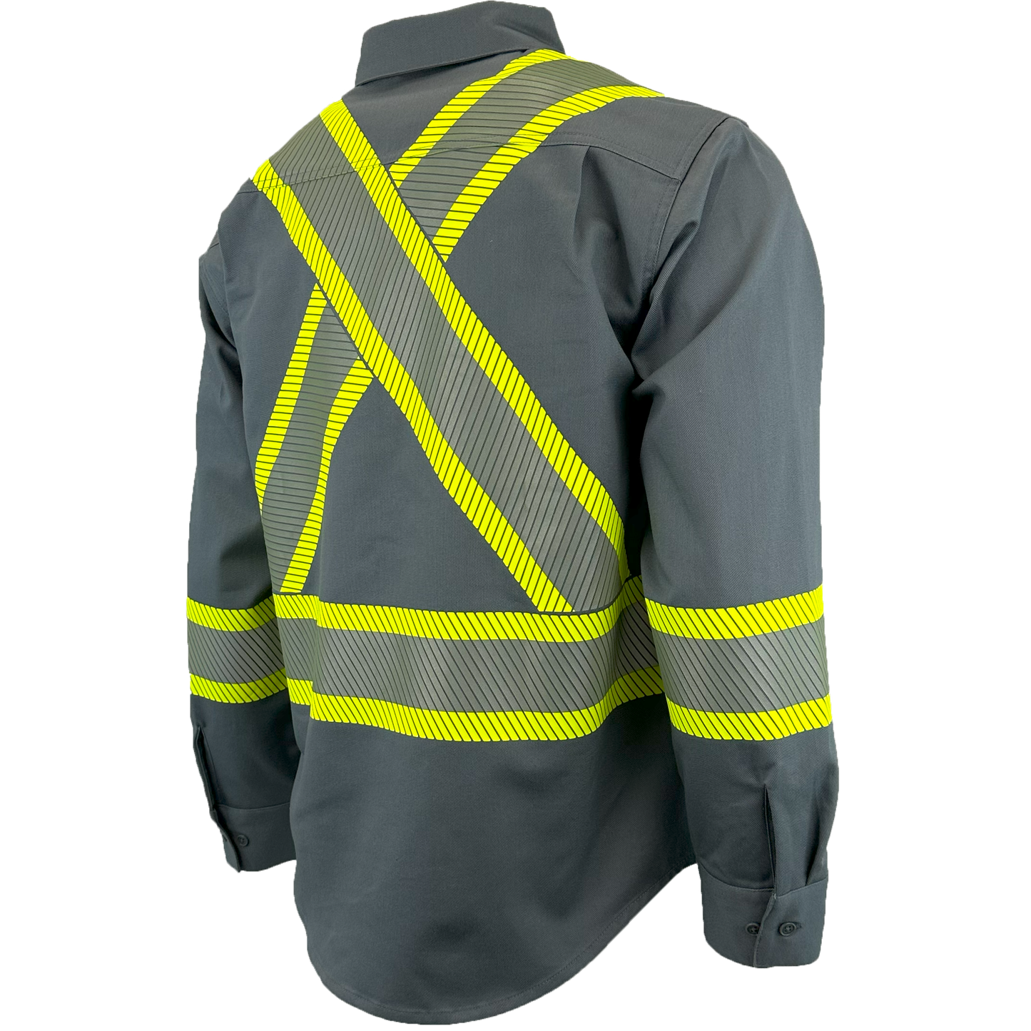 Atlas FR button down 4" Yellow Silver Striping