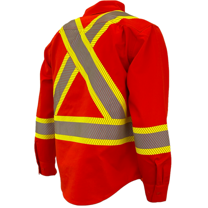Atlas FR button down 4" Yellow Silver Striping