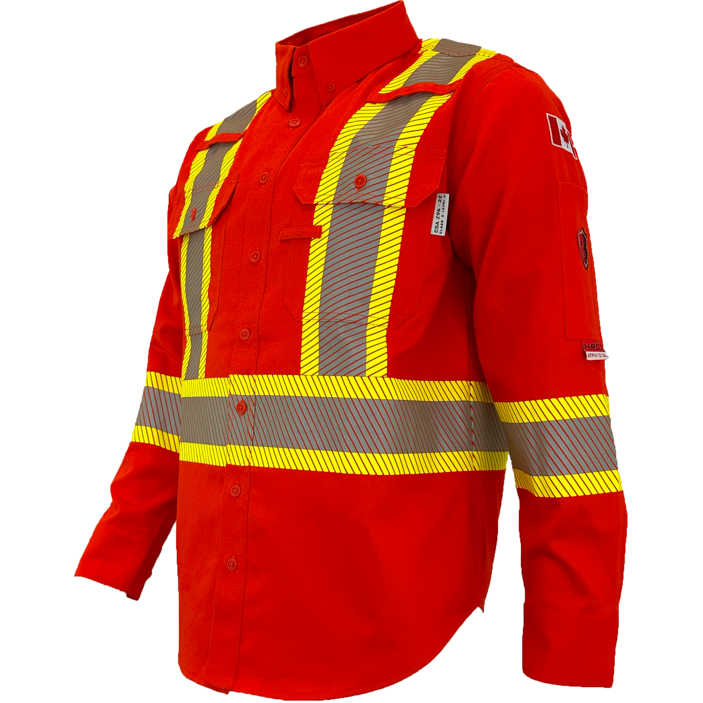 Atlas FR button down 4" Yellow Silver Striping
