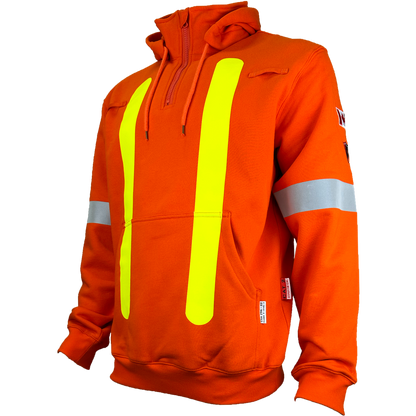 Atlas Guardian® FR/AR OHSA Quarter Zip Hoodie, 2" striping