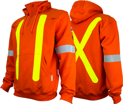 Atlas Guardian® FR/AR OHSA Quarter Zip Hoodie, 2" striping