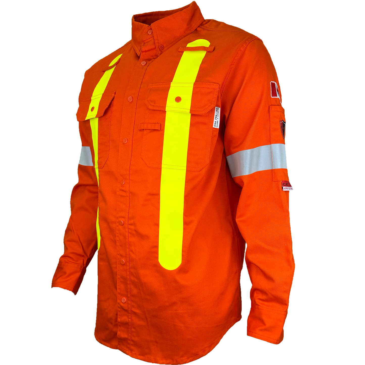 Atlas Guardian® FR/AR OHSA Hi Vis Work Shirt, 2" striping
