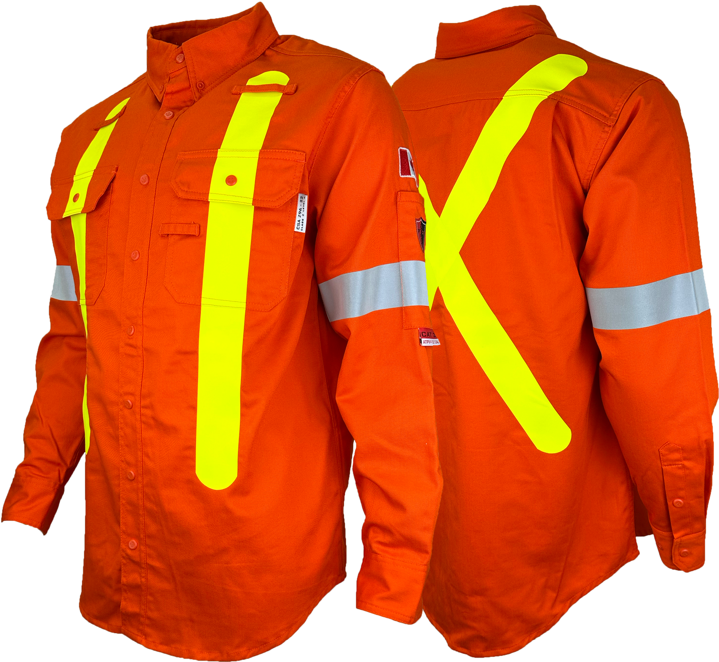 Atlas Guardian® FR/AR OHSA Hi Vis Work Shirt, 2" striping