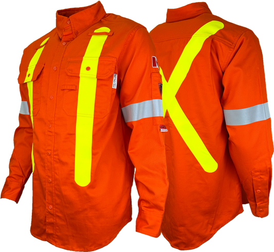 Atlas Guardian® FR/AR OHSA Hi Vis Work Shirt, 2" striping