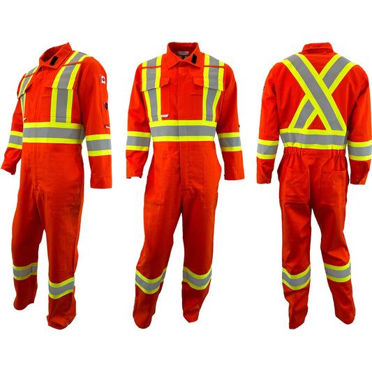 Atlas Poly/Cotton Non-FR  Hi Vis Coveralls, 4"