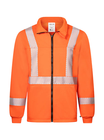 Segmented Striped Fleece Full Zip Jacket