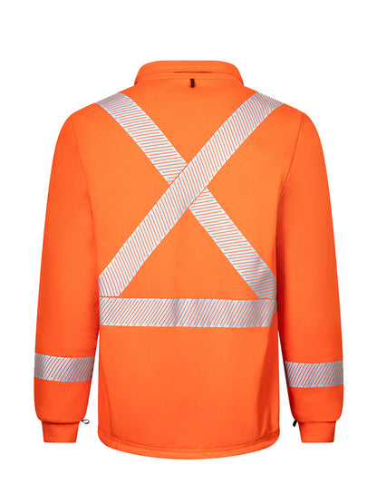 Segmented Striped Fleece Full Zip Jacket