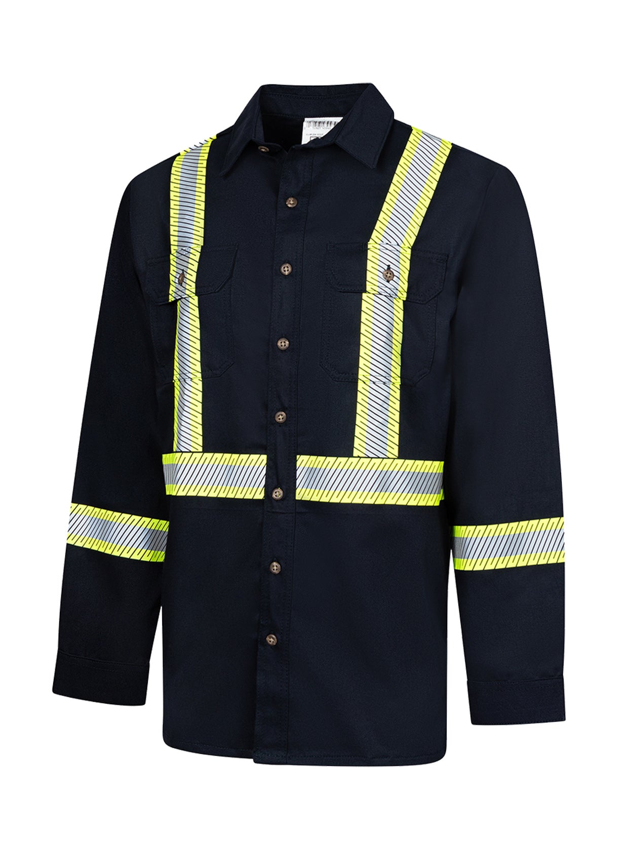 Avenger 7 oz Deluxe Segmented Striped Navy Work Shirt