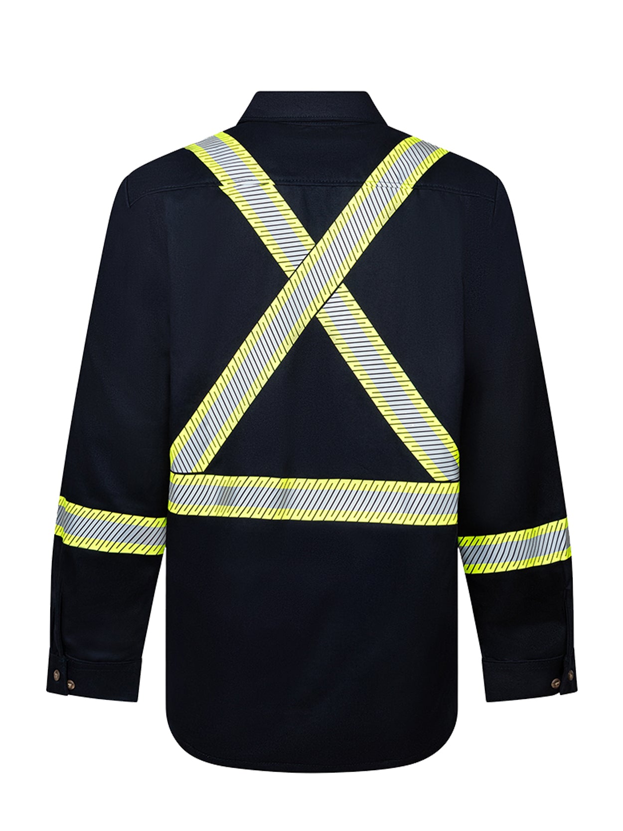 Avenger 7 oz Deluxe Segmented Striped Navy Work Shirt